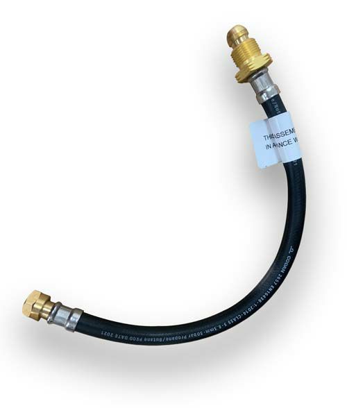 LPG Propane Pigtail POL x W20 (20") Black Rubber Hose